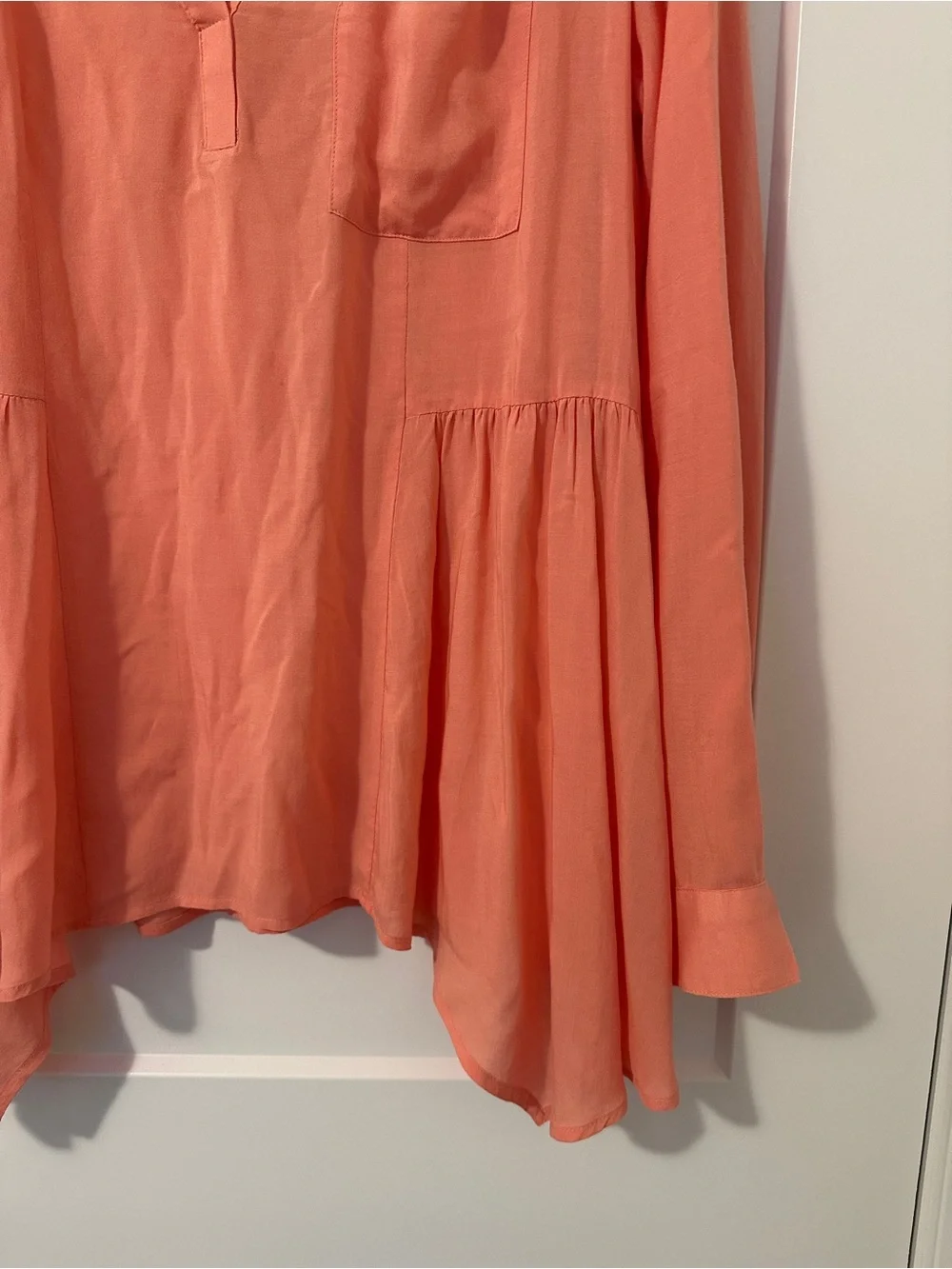 Anthropologie Maeve Coral Laiken Henley Blouse Size 12 Women’s - Picture 3 of 9